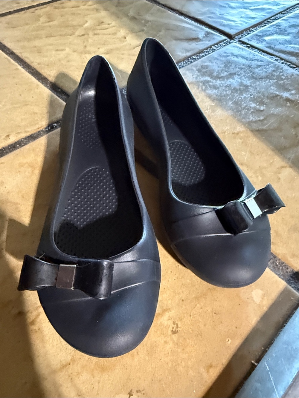 CROCS Black Bow Ballet Flats
